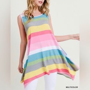 Jodifl sleeveless top summer stripes size small